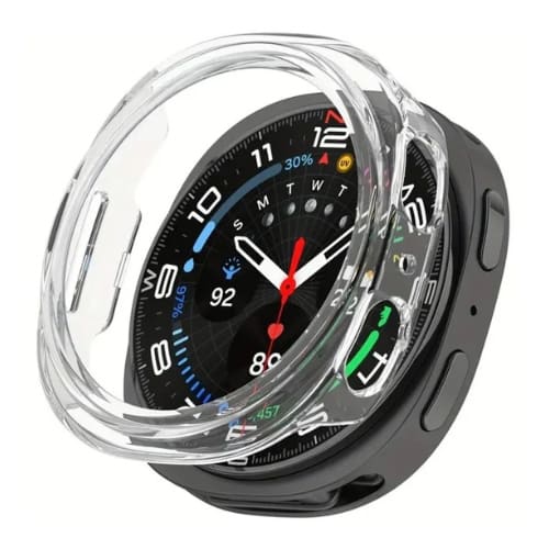 Clear protective case for Samsung Galaxy Watch 8 40mm, designed to shield the watch screen and body.