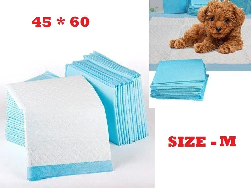 Dealonlinenz puppy training pads in size M (45x60cm), set of 50, with absorbent surface for dog and pet training.