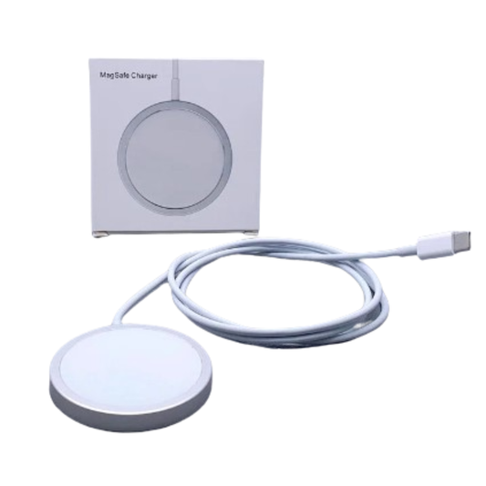 9eight5 MagSafe wireless charger for iPhone, sleek electronics accessory with magnetic attachment for easy charging.