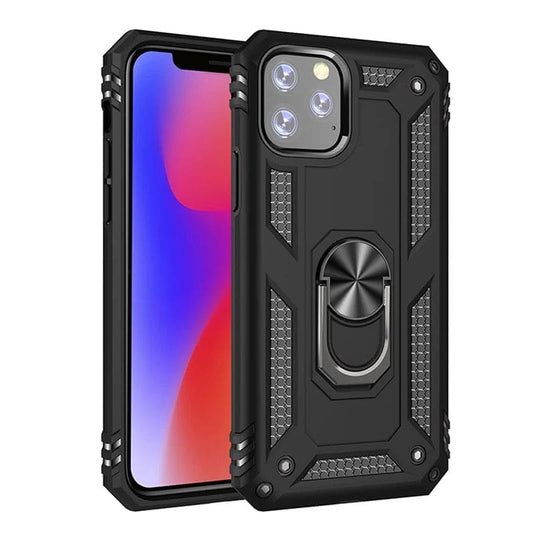 Black 9eight5 Rugged Case for iPhone 14 Pro (6.1-inch) showing durable protective design with textured grip for iPhone 14 Pro.