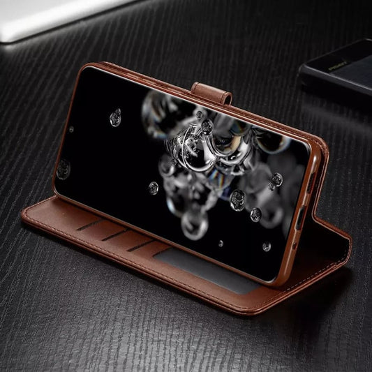 Brown flip case for Samsung Galaxy Note 20 Ultra by 9eight5, showcasing a protective phone case with card slots and a folio design.