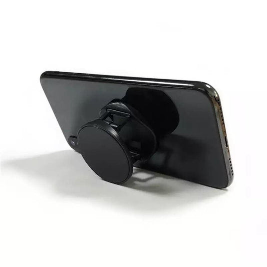 9eight5 expanding finger grip in crown design attached to a phone, providing secure hold for tablets and smartphones.
