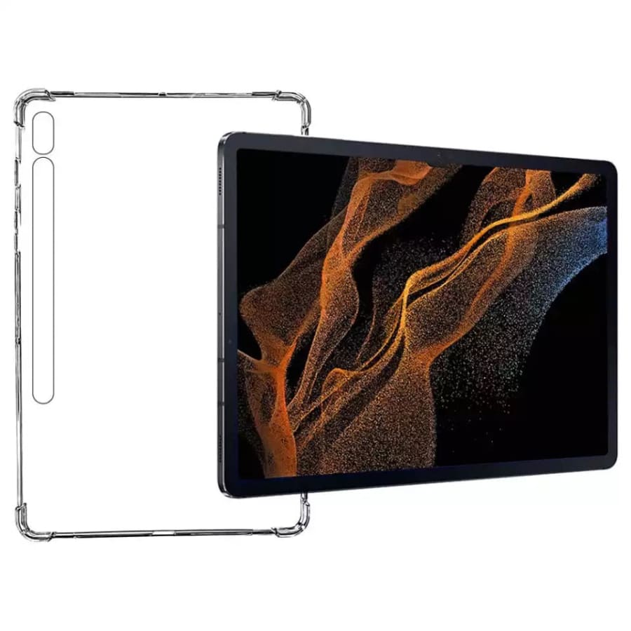 Clear protective cover for Samsung Galaxy Tab S8 Ultra 14.6” (2022) by 9eight5, showing the transparent tablet case design.