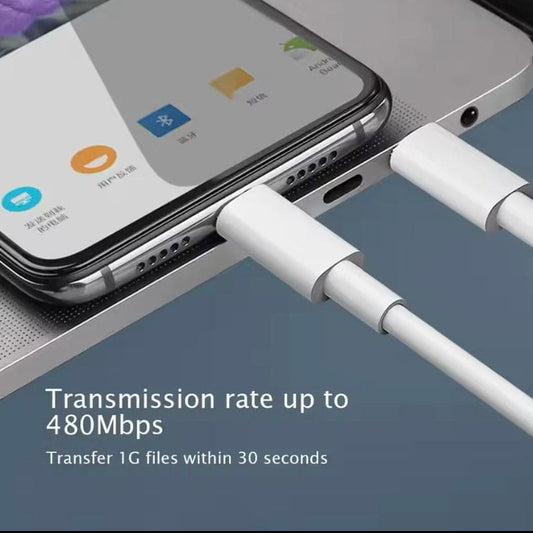 White 2m Type C to Type C charger cable for Samsung devices, compatible phone and tablet accessory by 9eight5.