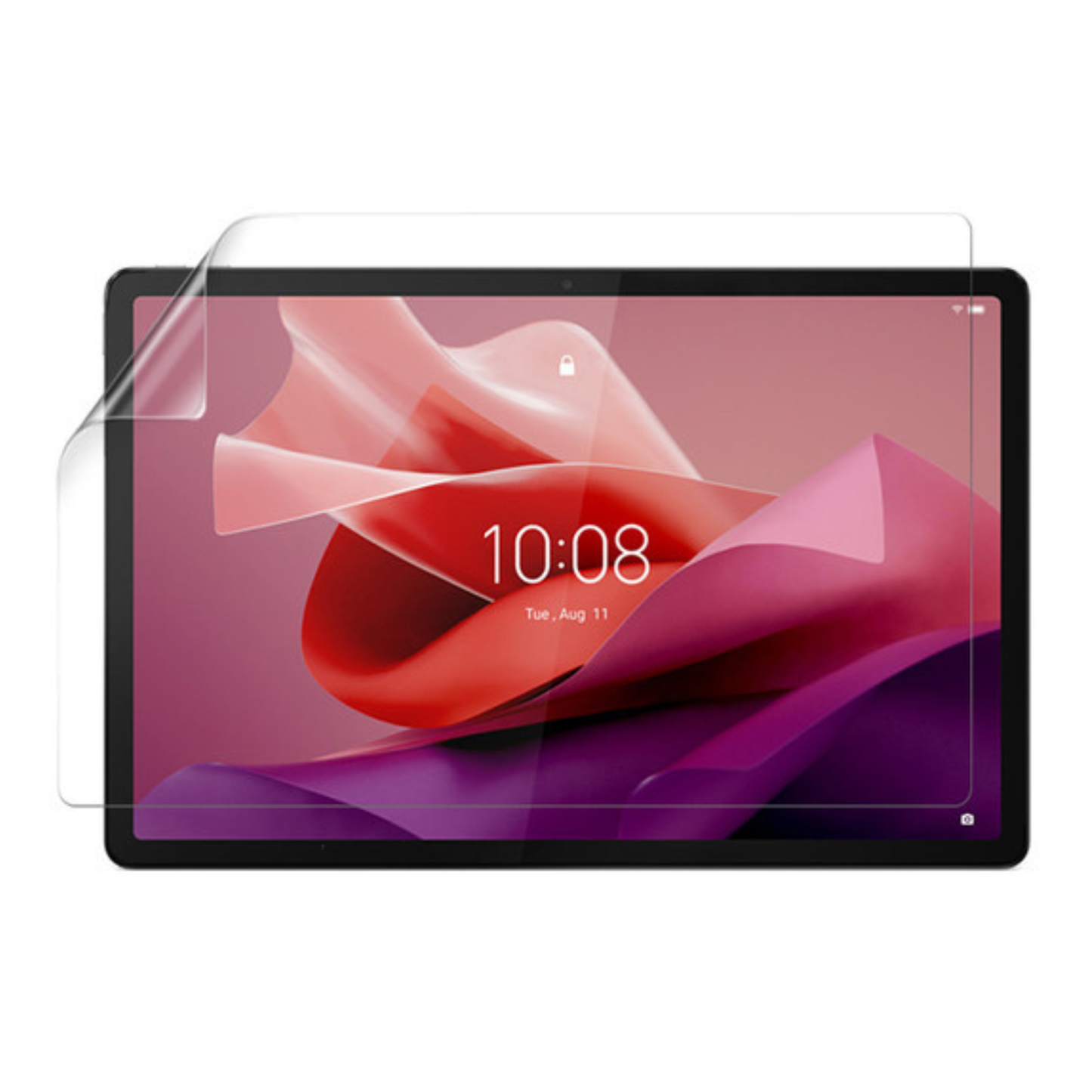 Hydrogel screen protector for Lenovo Tab P12 by 9eight5, showing a clear, flexible film covering the device screen.