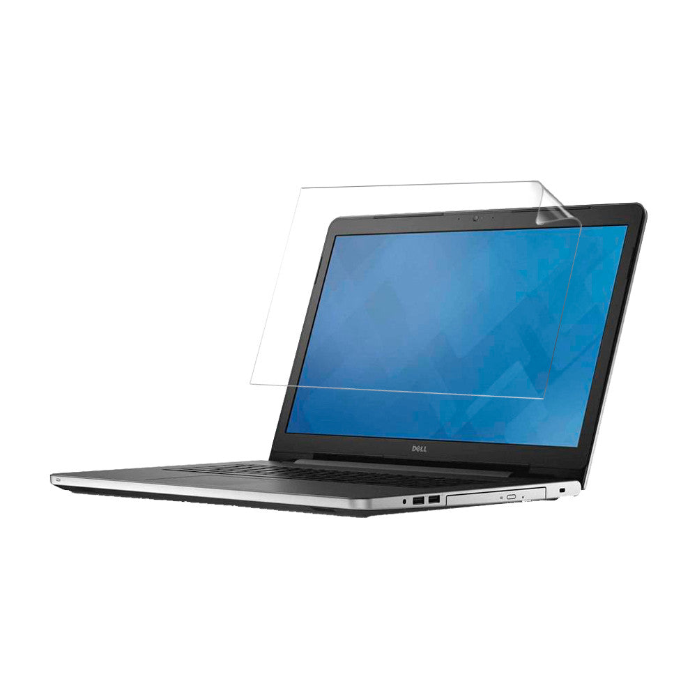 Hydrogel screen protector for Dell Inspiron 17 5755 laptop, showing the clear, flexible film covering the screen area.