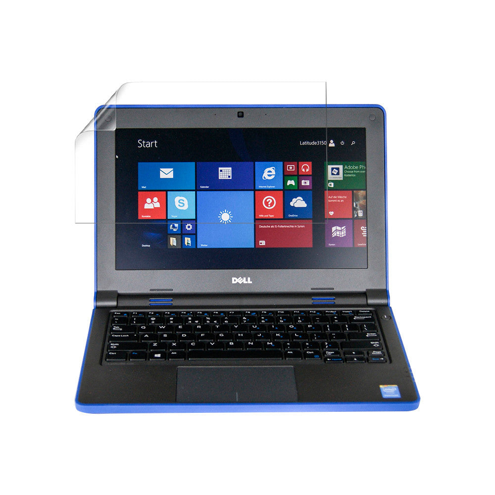 Hydrogel screen protector for Dell Latitude 11 3150 laptop, showing clear, flexible film covering the screen for protection.