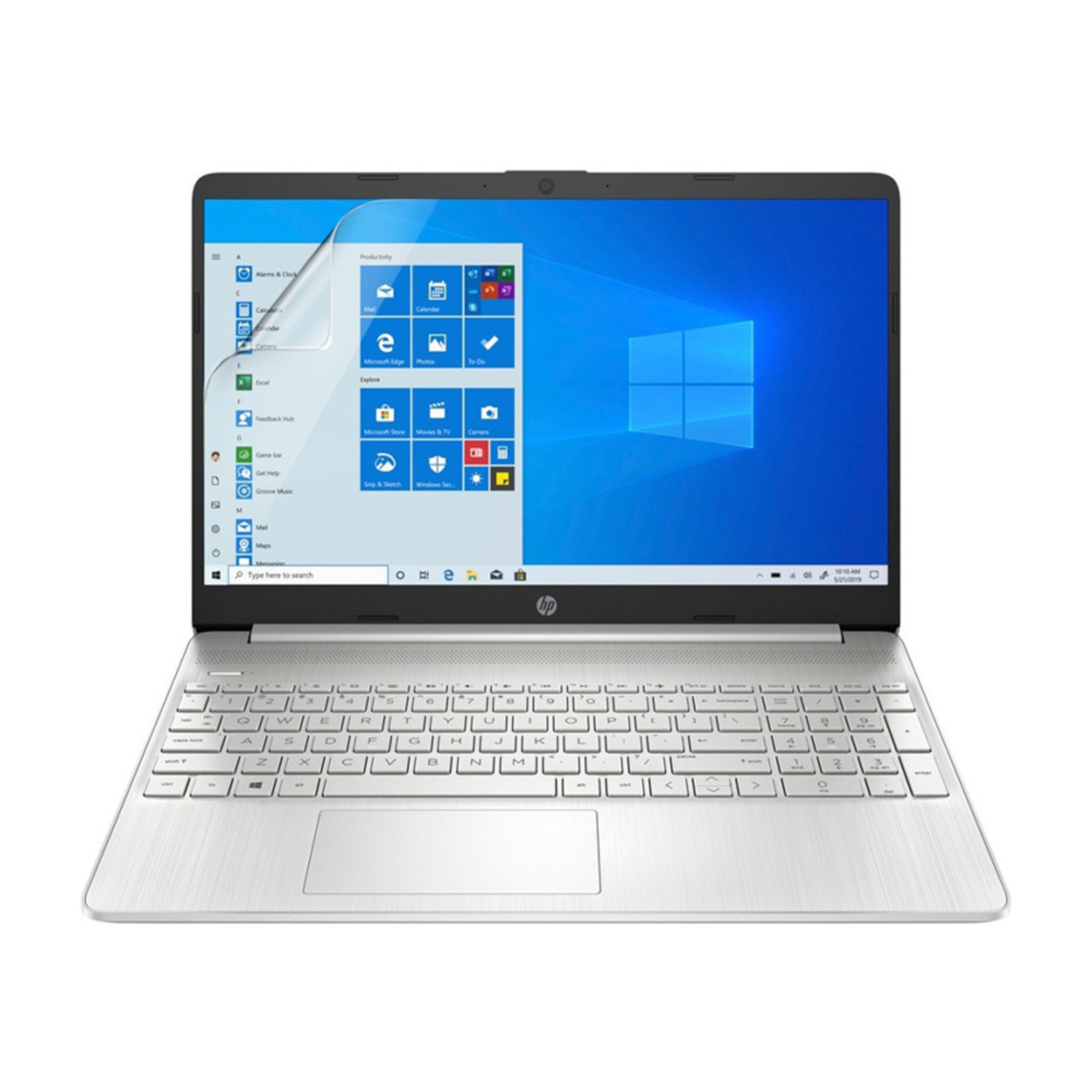 Two 9eight5 hydrogel screen protectors for HP 15 DY2000 laptop, 15.6-inch, providing clear protection for the screen.