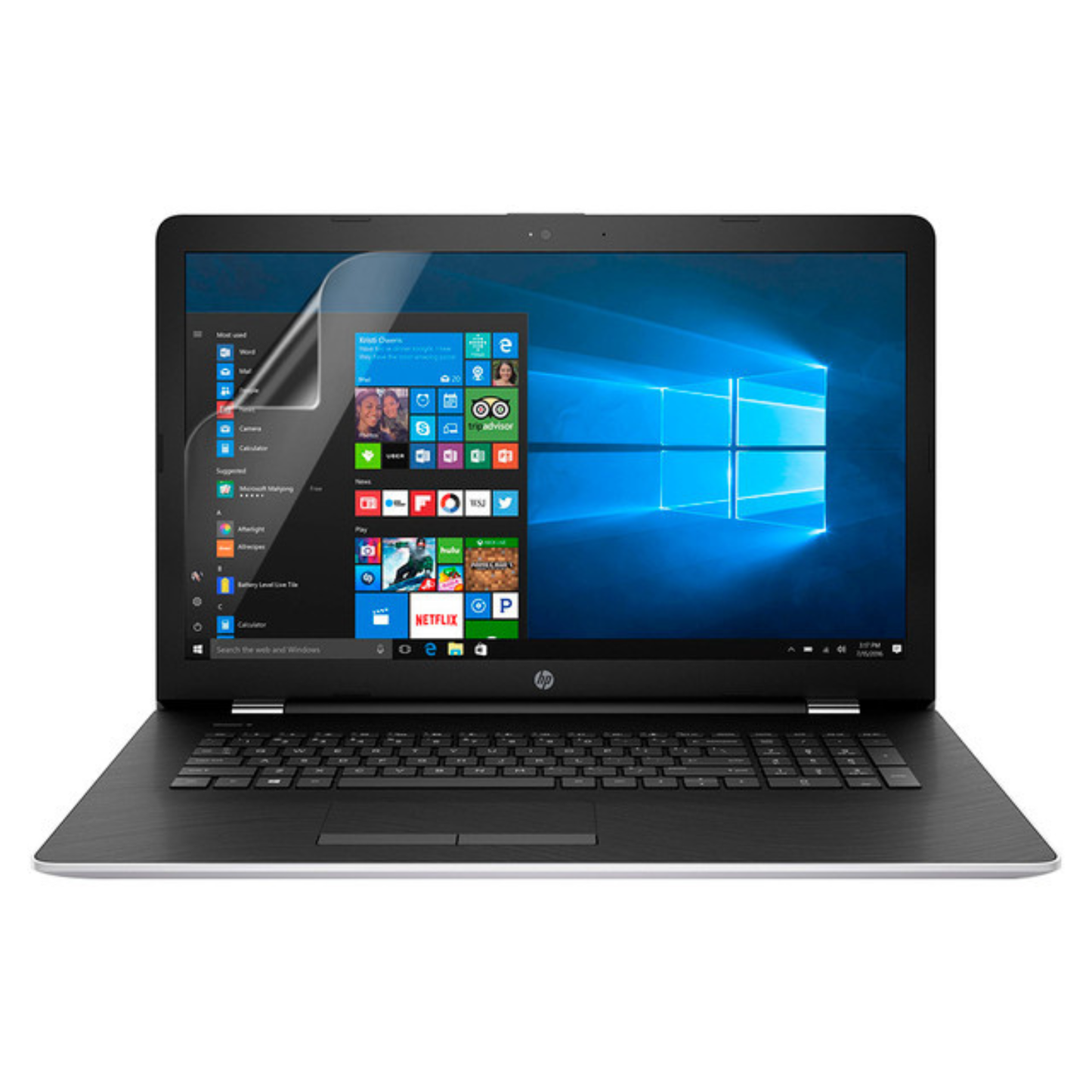 Hydrogel screen protector for HP 17 BS100NA laptop, 17.3-inch display, by 9eight5, showing clear, flexible protection for screen.