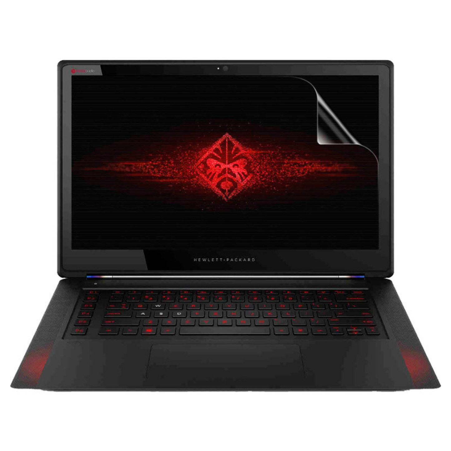 Hydrogel screen protector for HP Omen 15 laptop, 15.6 inches, by 9eight5, shown on a laptop screen, pack of 2.