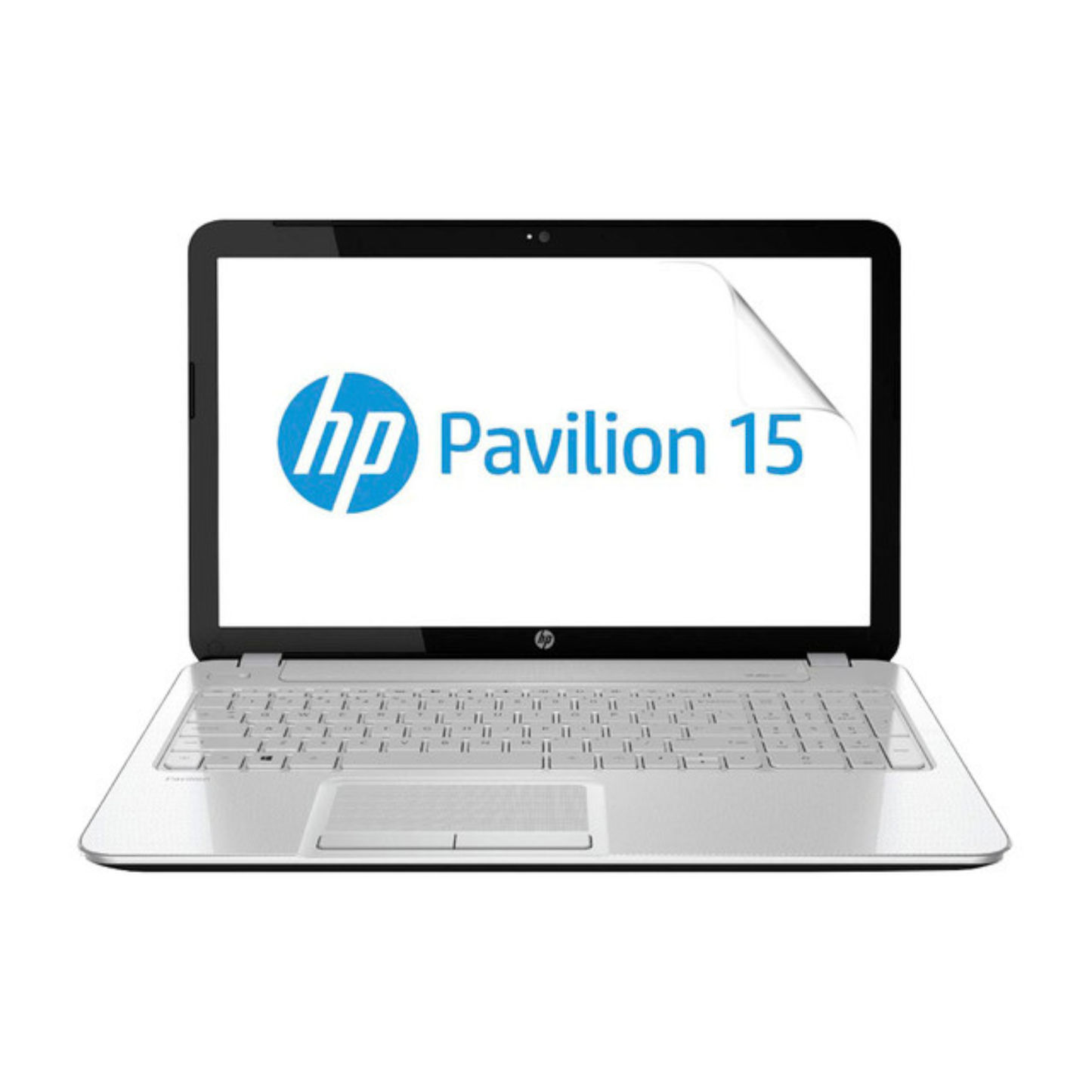 Hydrogel screen protector for HP Pavilion 15 AU124NA laptop, 15.6-inch, by 9eight5, showing the clear protective film over the screen