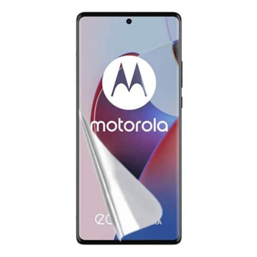 Hydrogel screen protector for Moto Edge 30 Ultra 2022 by 9eight5, showing a clear, flexible film fitted on a smartphone screen.