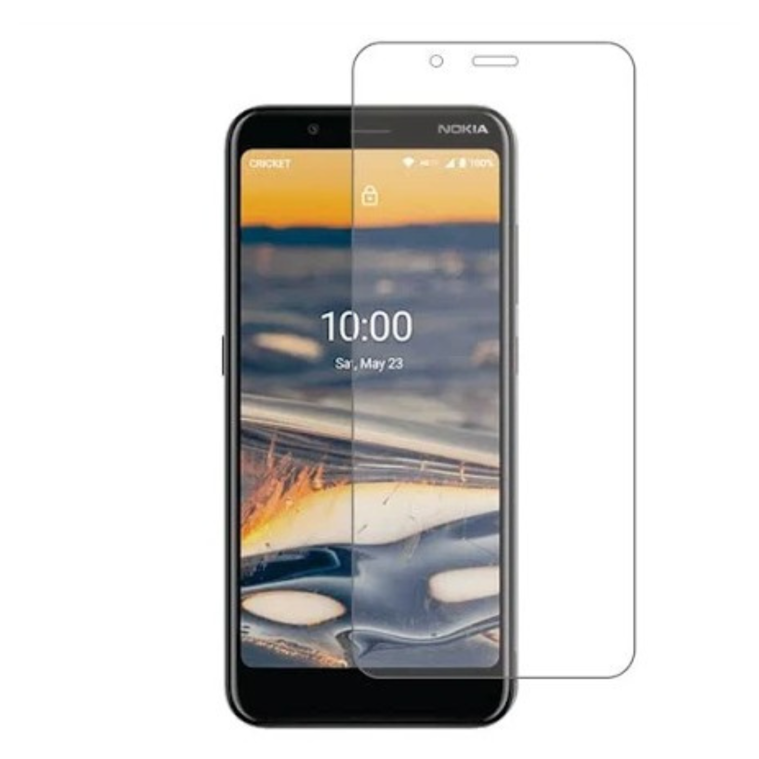 Hydrogel screen protector for Nokia C2 Tennen, 9eight5 brand, shown on phone screen, pack of two for durable, clear device protection.