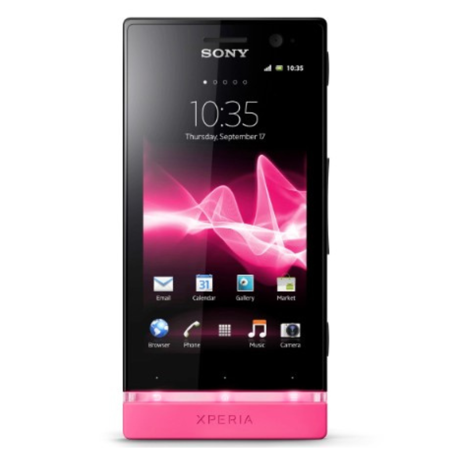 Two clear hydrogel screen protectors for Sony Xperia U by 9eight5, designed to protect the phone's screen from scratches and damage.