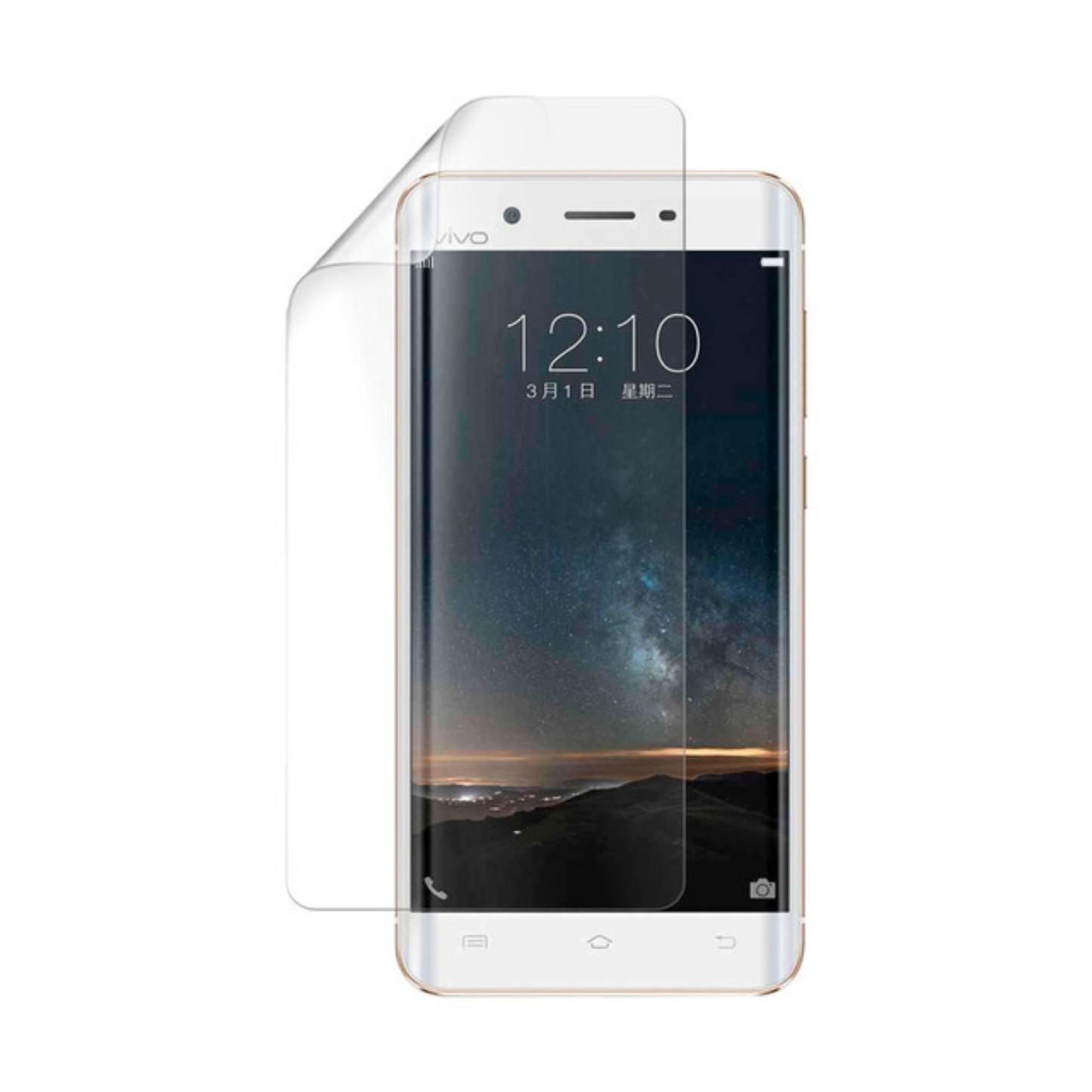 Hydrogel screen protector for Vivo Xplay5 by 9eight5, shown as a clear protective film in a pack of two, designed for screen protection.