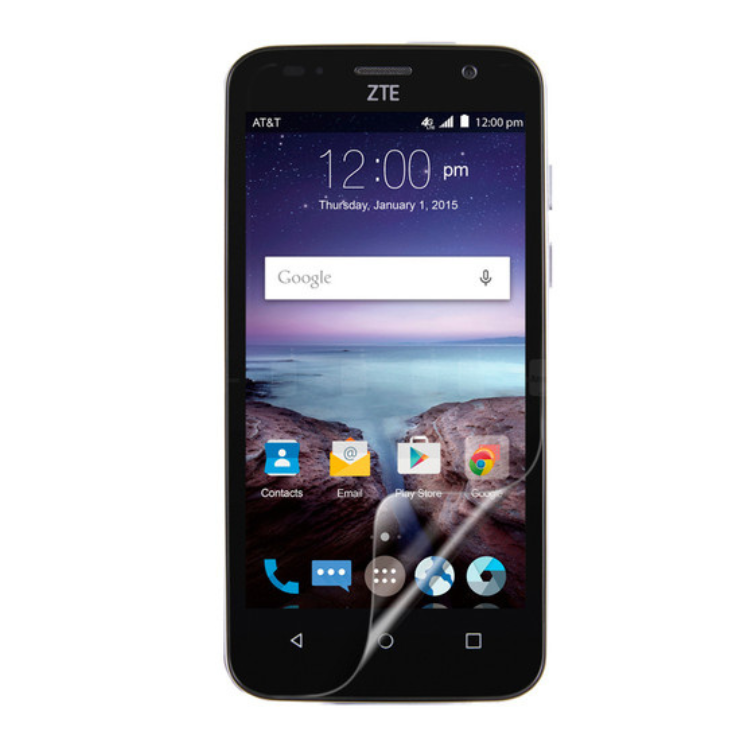 Hydrogel screen protectors for ZTE Maven by 9eight5, pack of 2, showing clear, flexible protectors fitting the device screen.