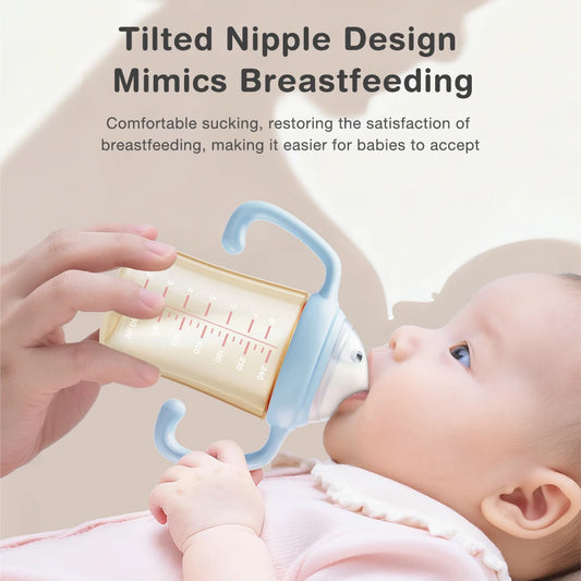 MAMIJOY 160/240/330ML Baby PPSU Bottle with Inclined Neck, Display Function & Temperature Indicator