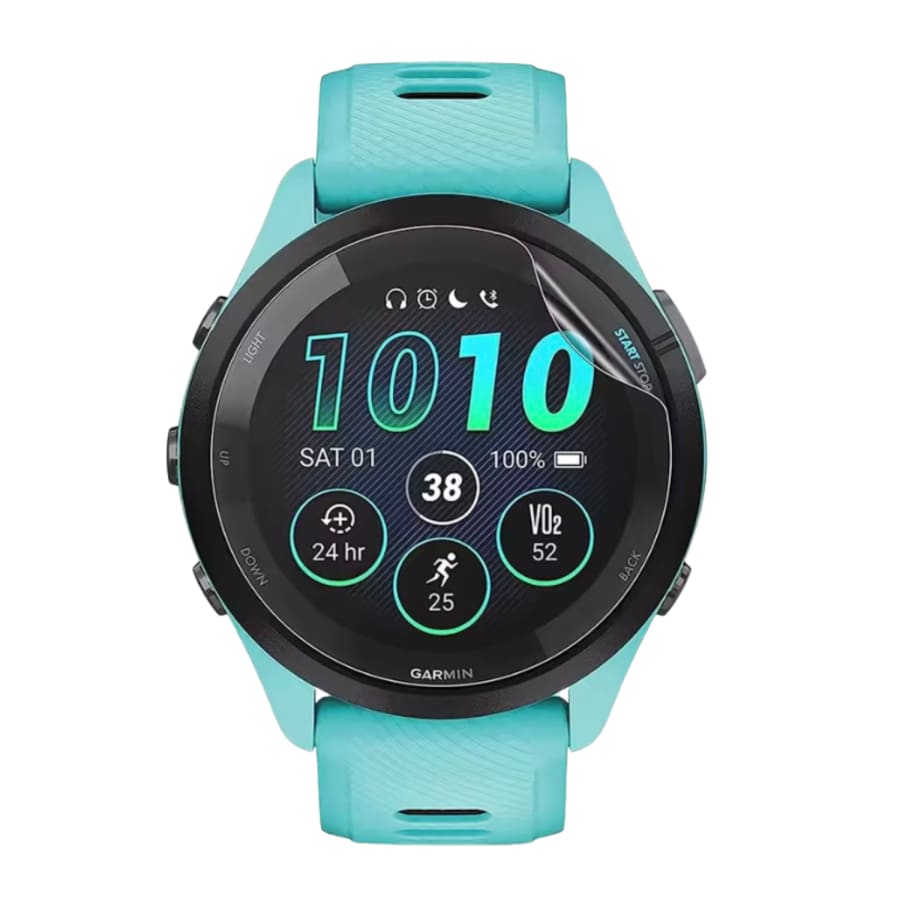 Six Garmin Forerunner 570 (42mm) hydrogel screen protectors, clear watch screen protectors, for Garmin smartwatch.