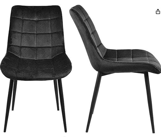 Gavin Dining Chair Velvet Black sue-e furniture