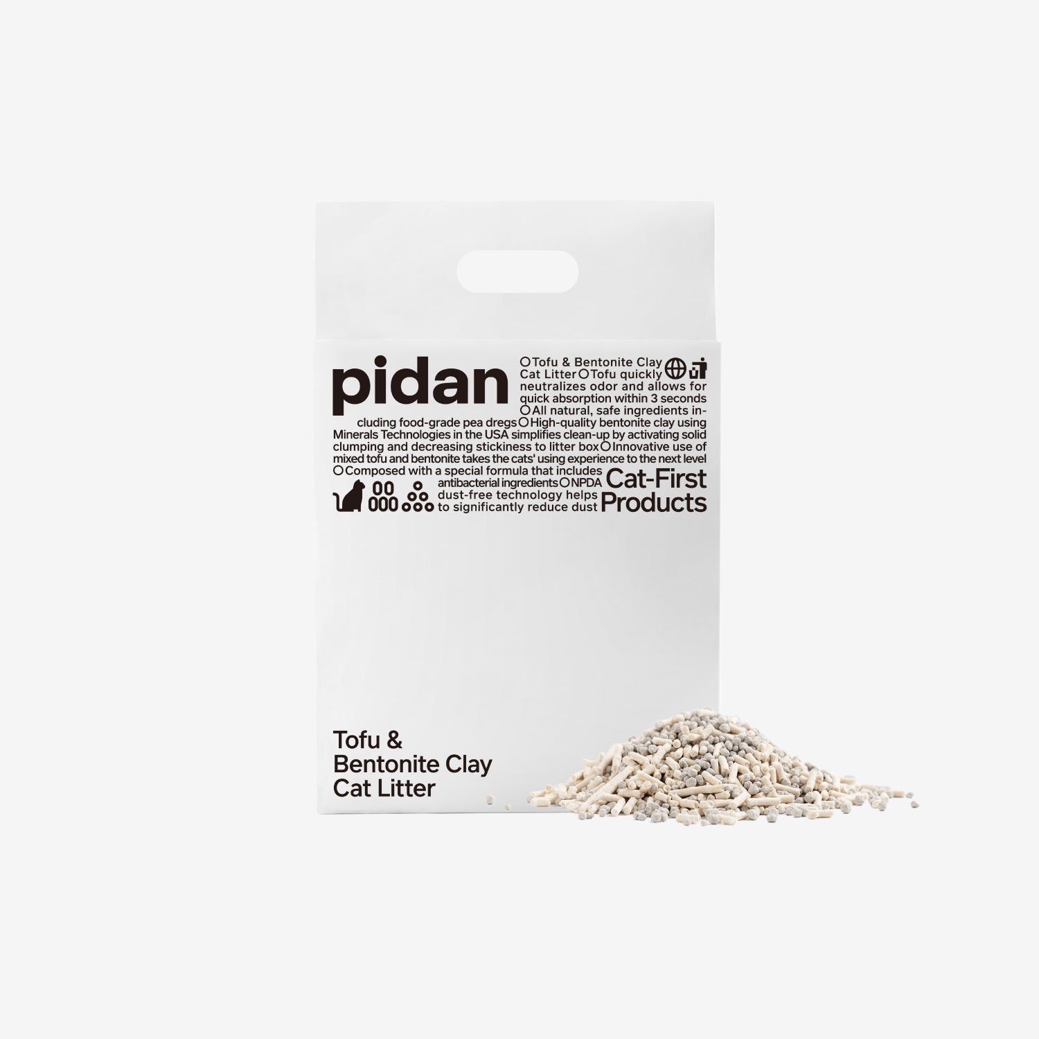 Pidan New Zealand Signature Tofu Blend Cat Litter in a bag, natural and eco-friendly cat litter with tofu ingredients.