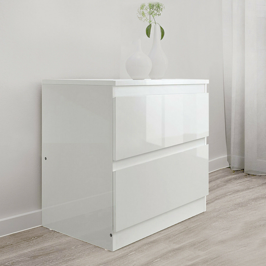 'Monaco' White Bedside Table sue-e furniture