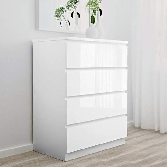 'Monaco' White Chest of 4 drawers sue-e furniture