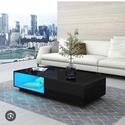 'Romote' Black Gloss Coffee table with RGB LED Lighting sue-e furniture