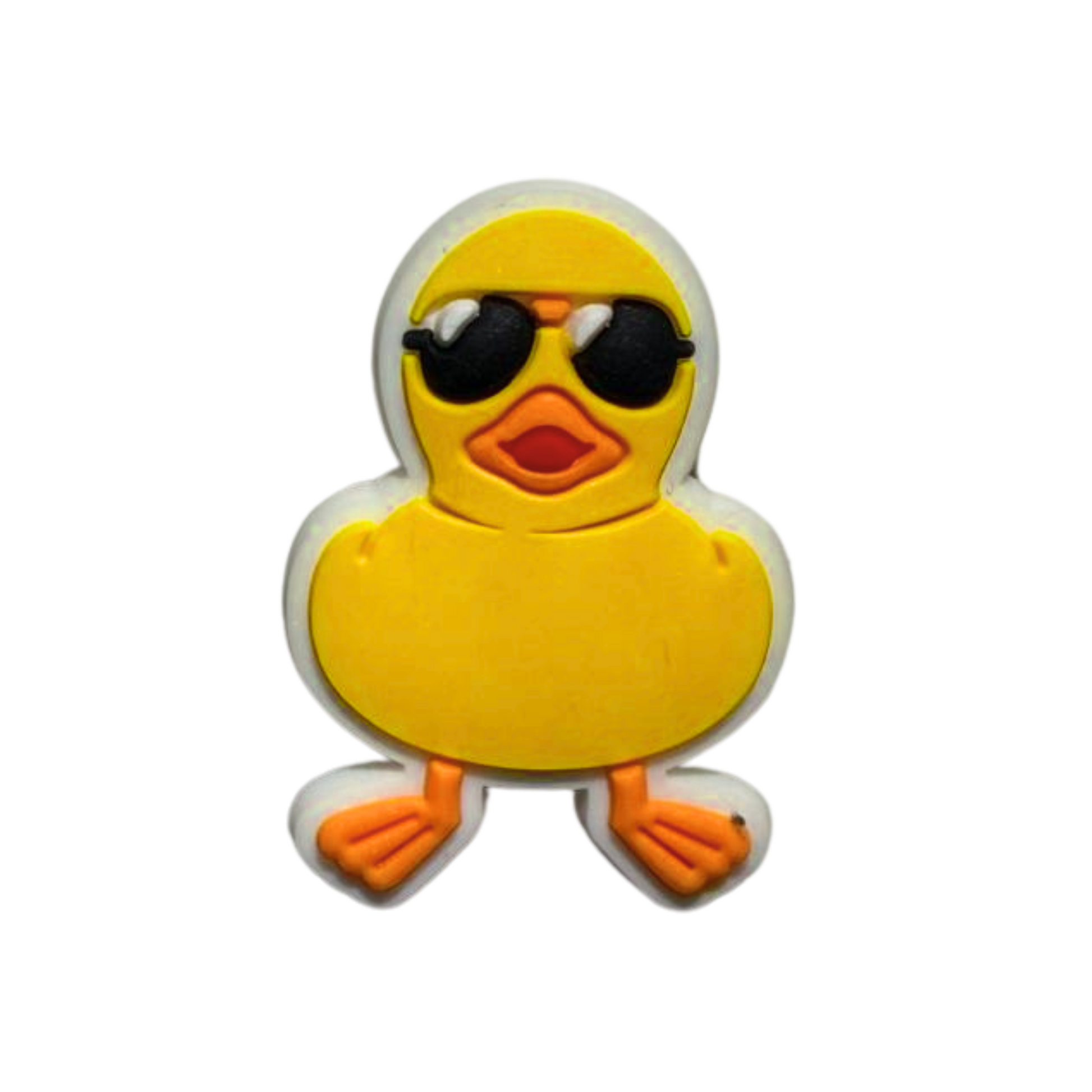 Walkieez WALK-itz cool duck charm attached to a keychain, featuring a playful duck design with vibrant colors.