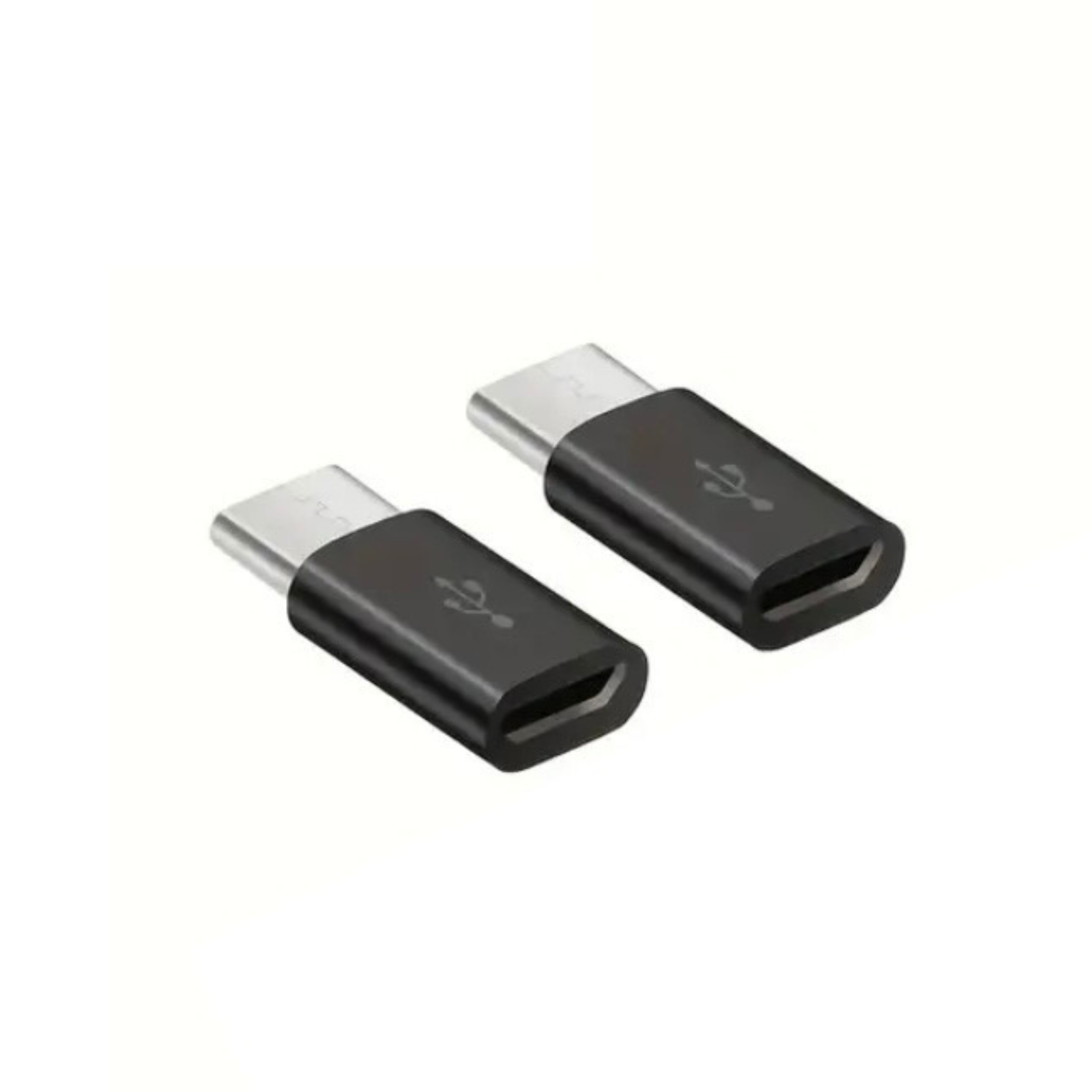 Black 9eight5 Micro USB to Type C adapter for electronics, compact and lightweight connector for charging and data transfer.
