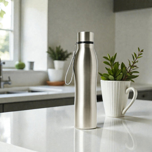 Frankly Cotton 29cm x 8cm Stainless Steel Drinking Bottle 1L Nest & Stem Homewares