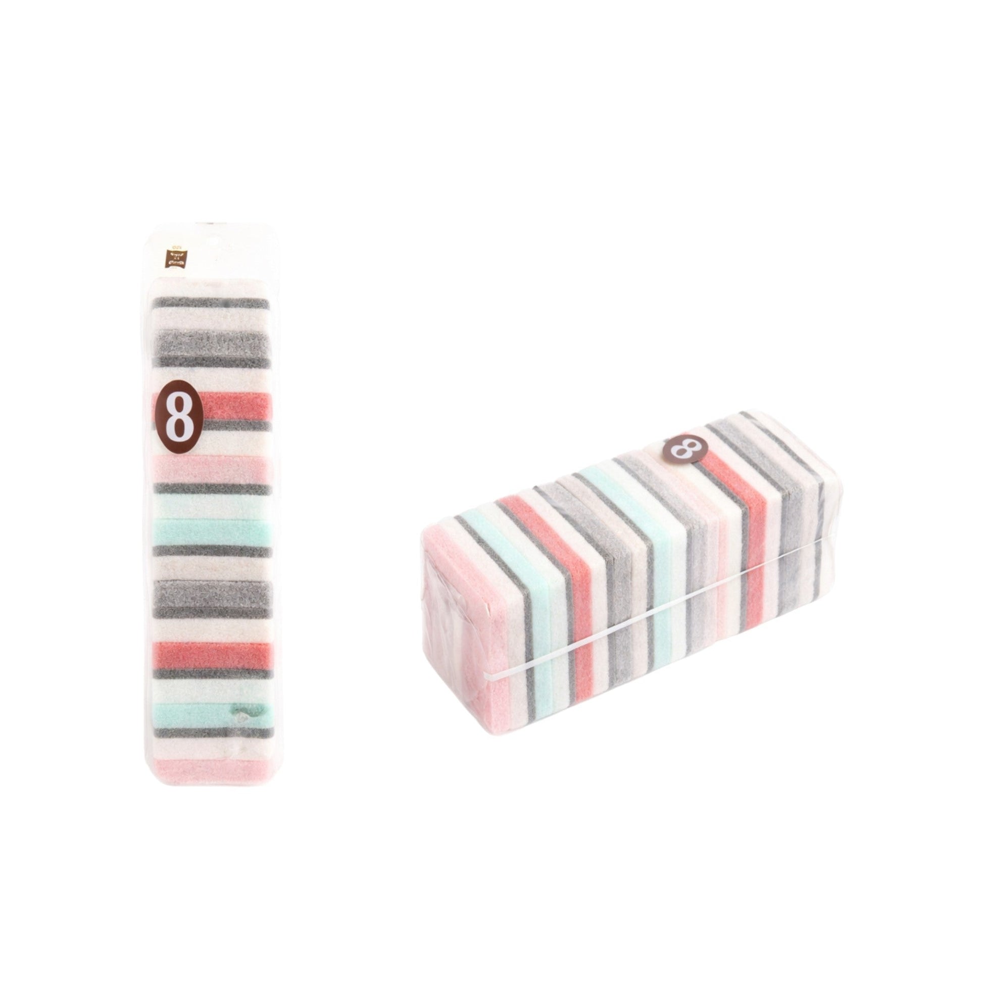 Set of eight Frankly Cotton Layered Sponges from Nest & Stem Homewares, showing soft, multi-layered cleaning cloths in natural tones.