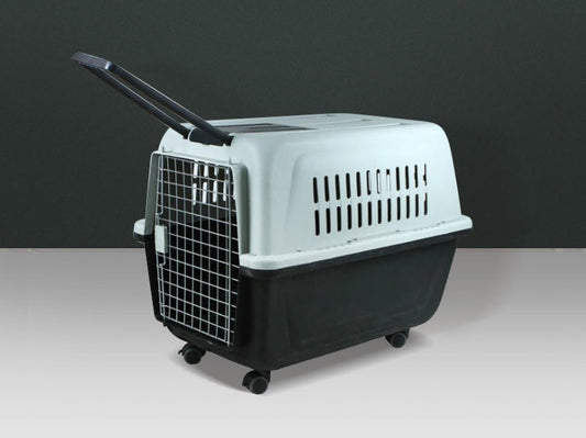81cm - Wheeled Plastic Airline Travel Cage/Carrier/Crate dealonline.co.nz