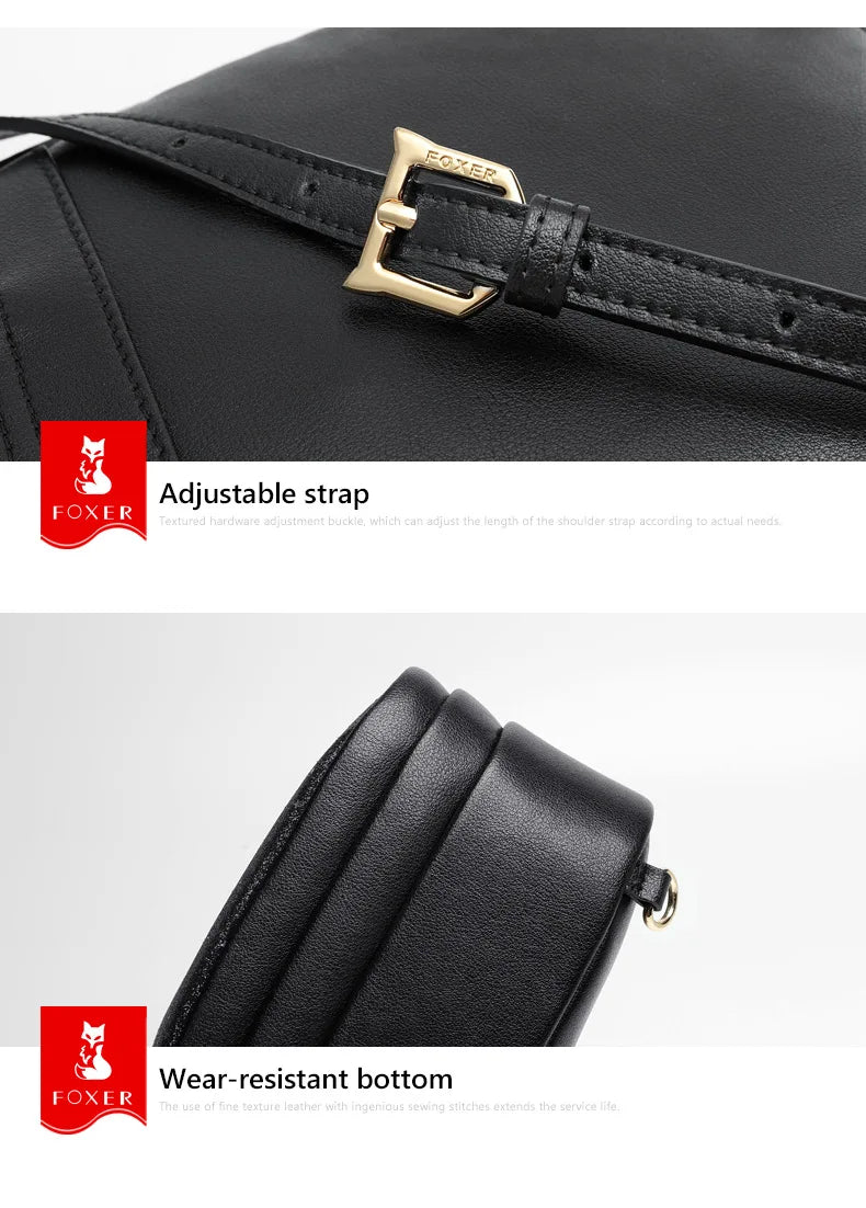 FOXER Glett Design Mini Female Backpack Split Leather Multilayer Space Women Shoulder Bag Fashion Handbag Best Festival Gift