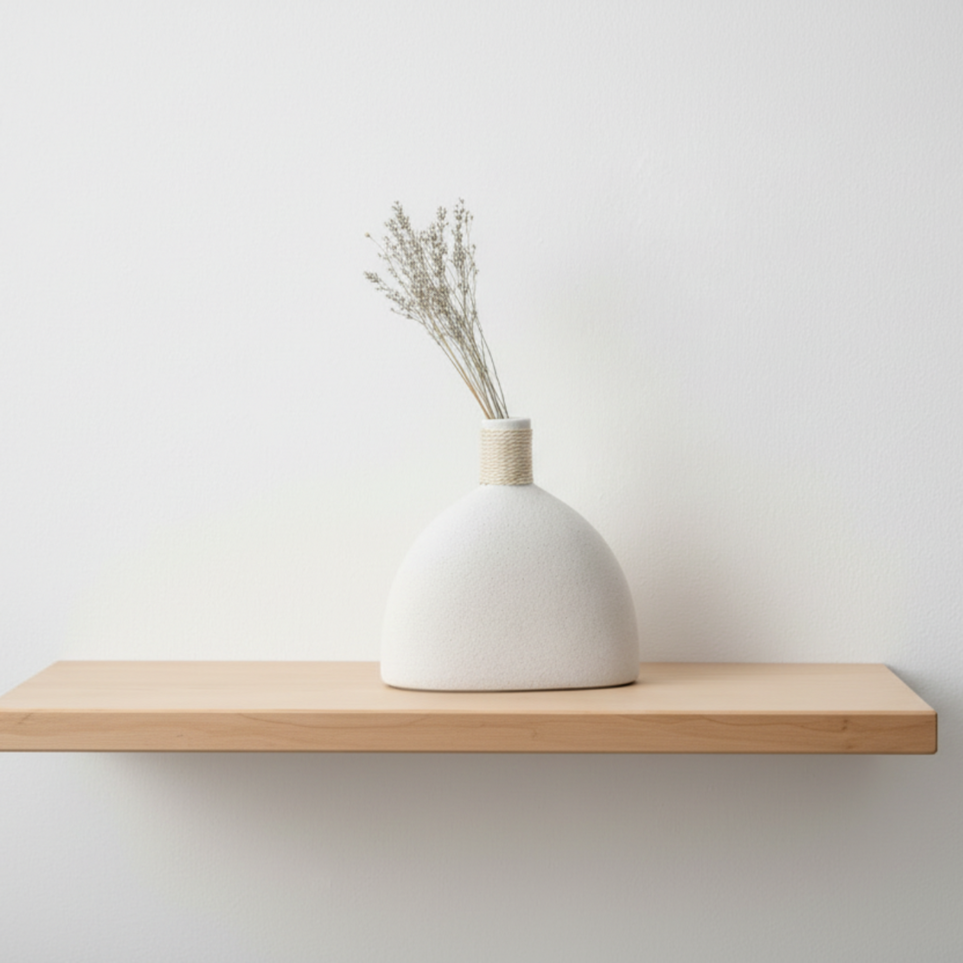 White textured ceramic vase with sculptural design by Nest & Stem Homewares, ideal for modern home décor.