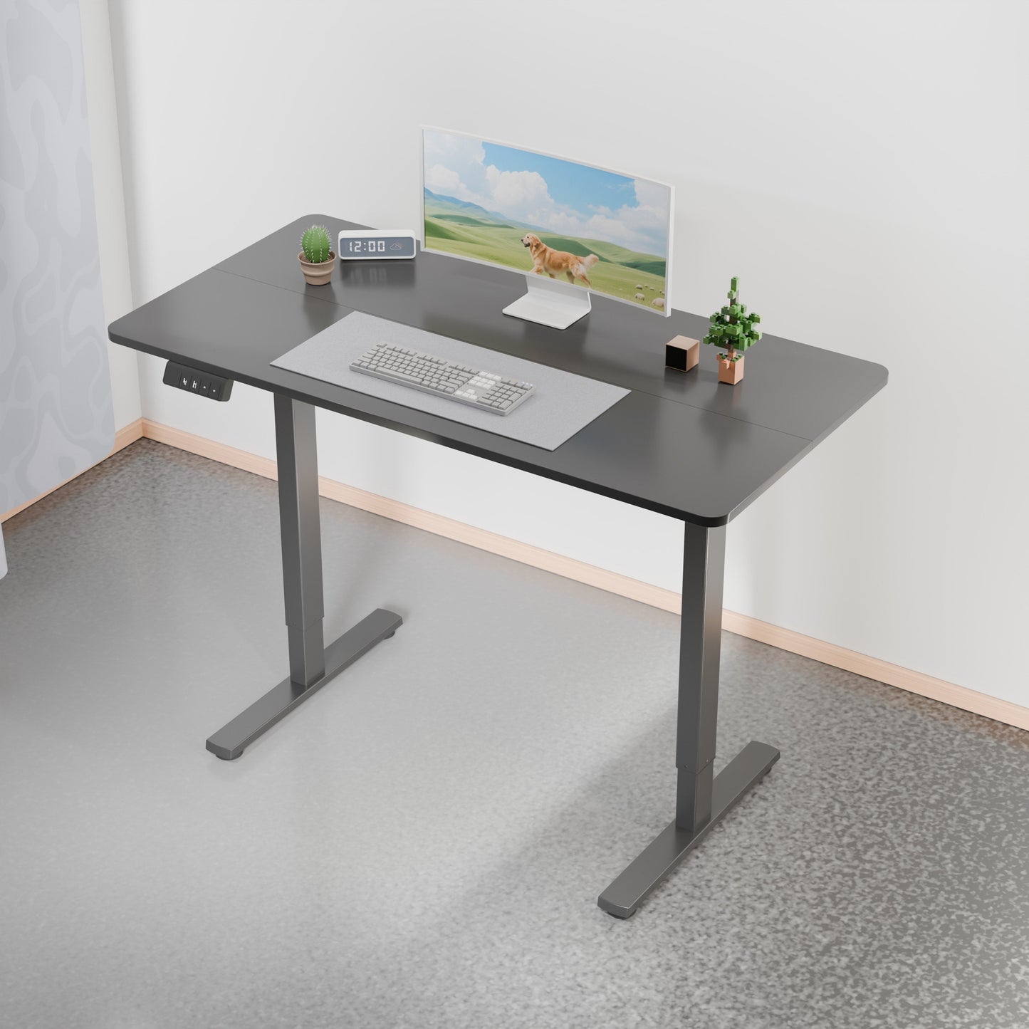 Electra Ergo Single Motor Sit Stand Desk Black 1.4m sue-e furniture