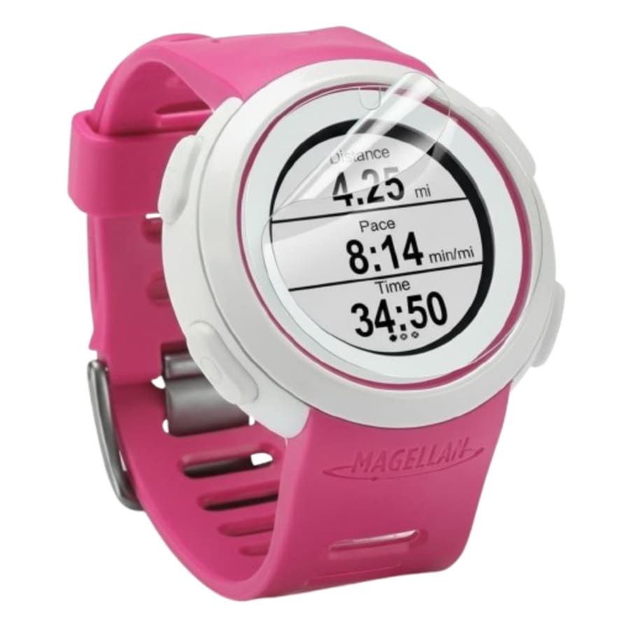Six hydrogel screen protectors for Magellan Echo Fit smartwatch, showing clear, flexible film covers for screen protection.
