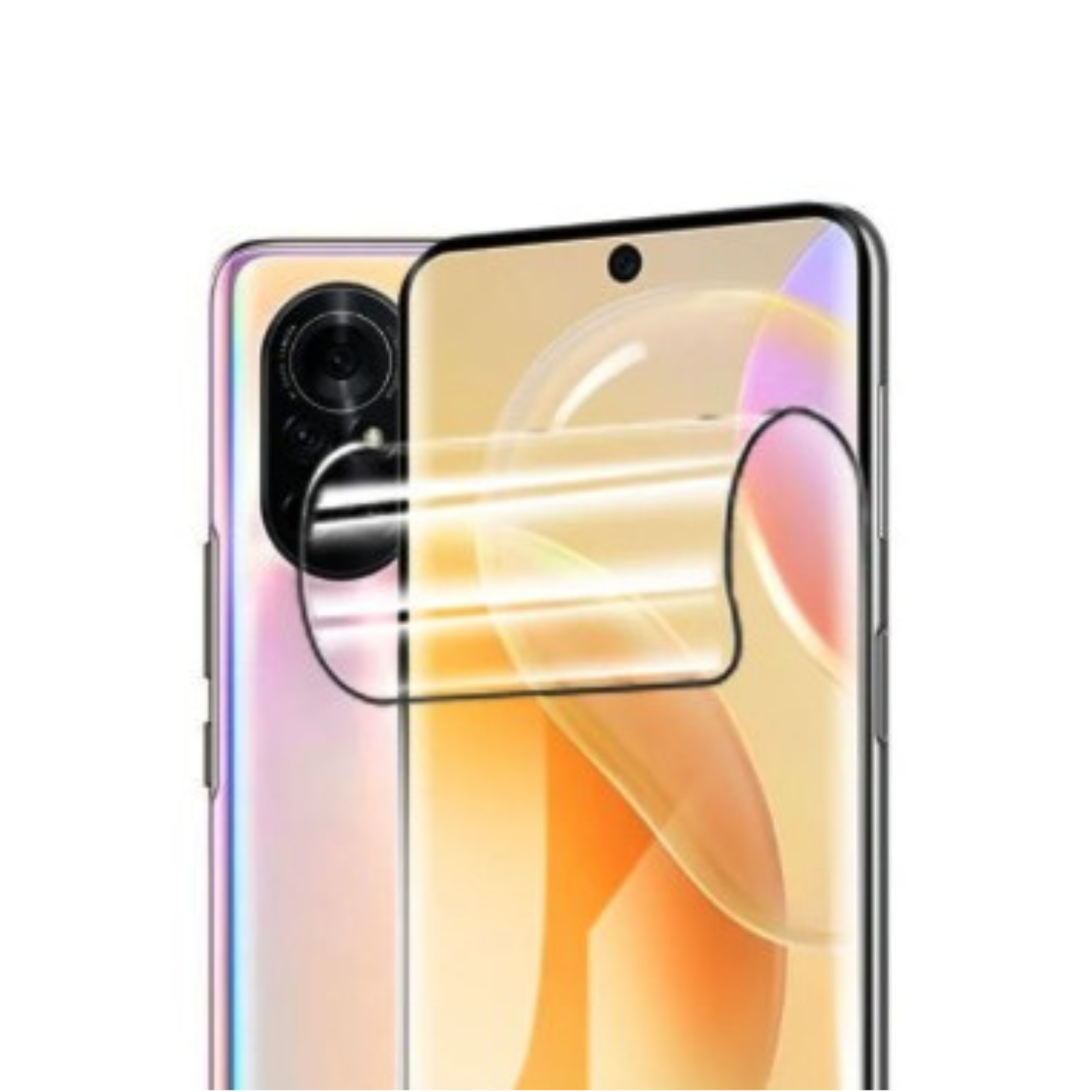 Hydrogel screen protector for Huawei Nova 8 Pro 5G by 9eight5, shown aligned on a smartphone screen.