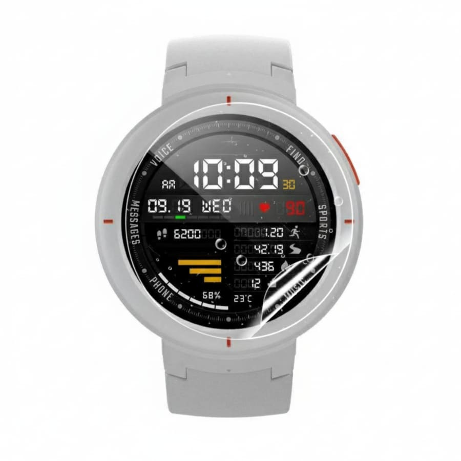 Six hydrogel screen protectors for Amazfit Verge 2018 smartwatch, compatible watch screen protector in clear display.