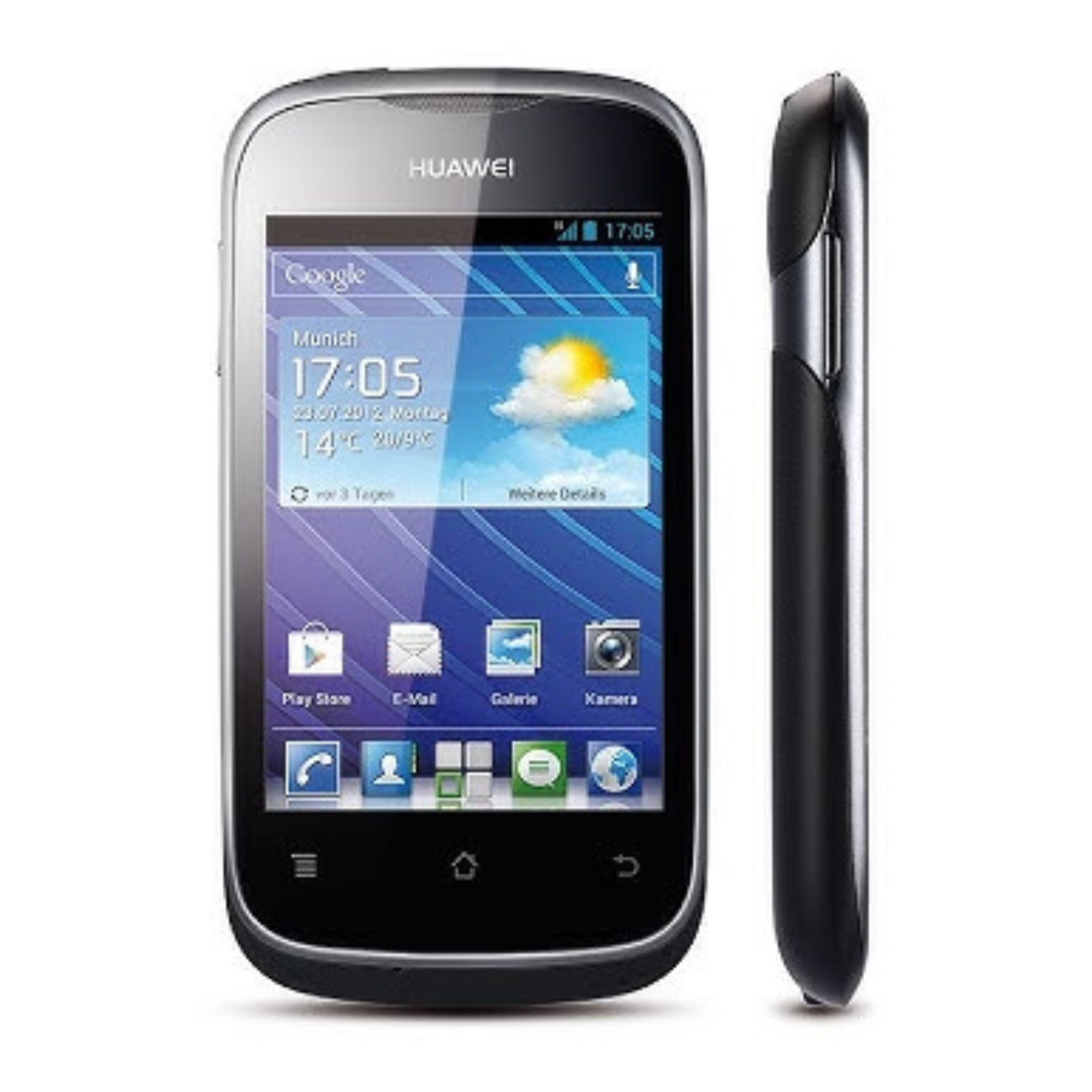 Two 9eight5 hydrogel screen protectors for Huawei Ascend Y201 shown in the image, offering durable display protection.