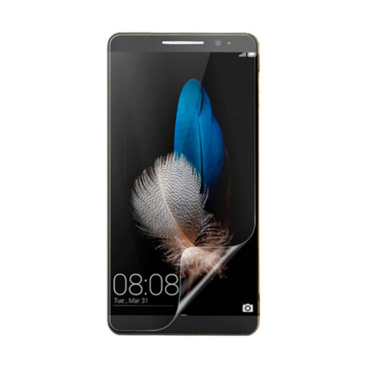 Hydrogel screen protector for Huawei Mate 9 by 9eight5, showing a clear, flexible film fitting the smartphone screen.