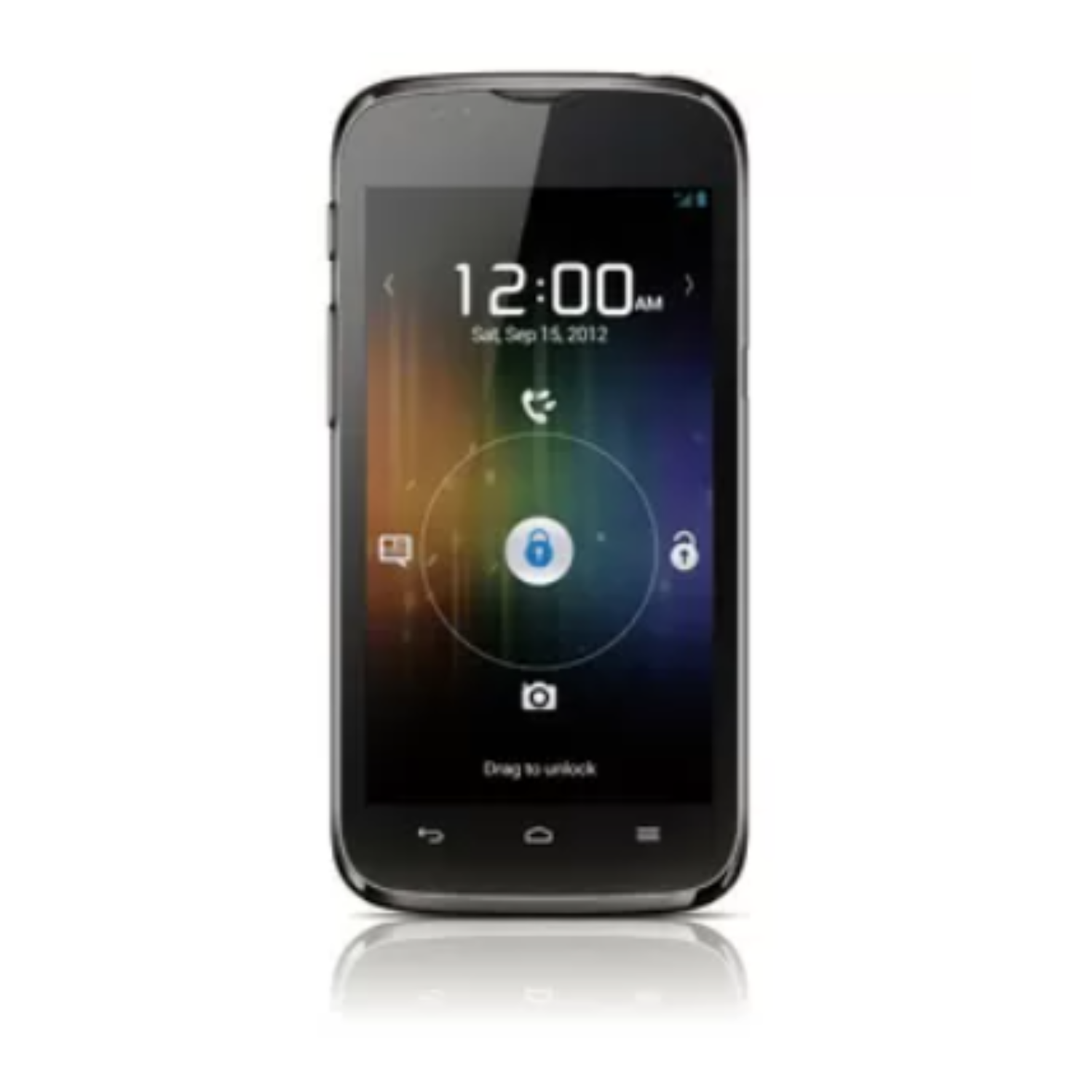Hydrogel screen protector for Huawei Ascend P1 by 9eight5, showing the clear, flexible film covering the phone screen.