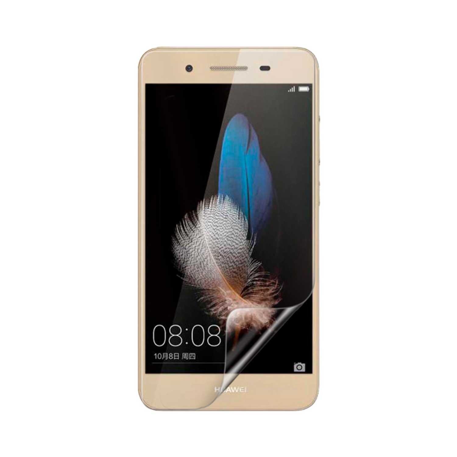 Two 9eight5 hydrogel screen protectors for Huawei GR3 (2016) and Huawei Enjoy 5S, shown in clear, protective film.