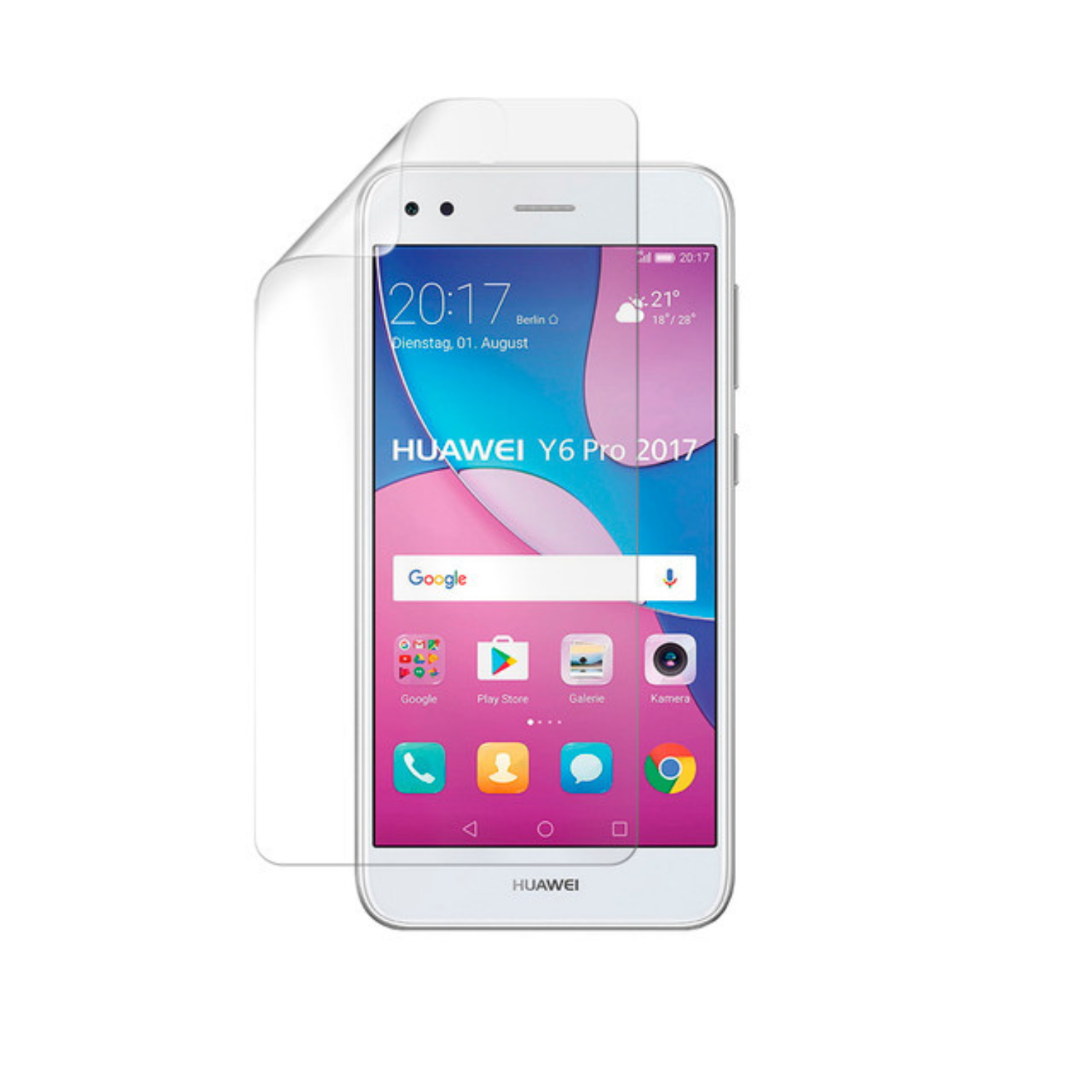 Two clear Hydrogel screen protectors for Huawei Y6 Pro by 9eight5, shown in the image with transparent film covers.
