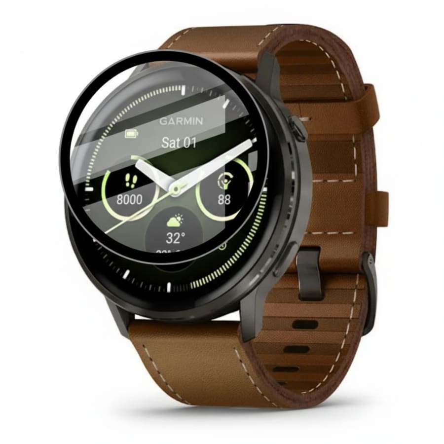 Pair of Garmin Venu 4 45mm screen protectors, clear watch screen covers for durable protection, by That Watch Shop.