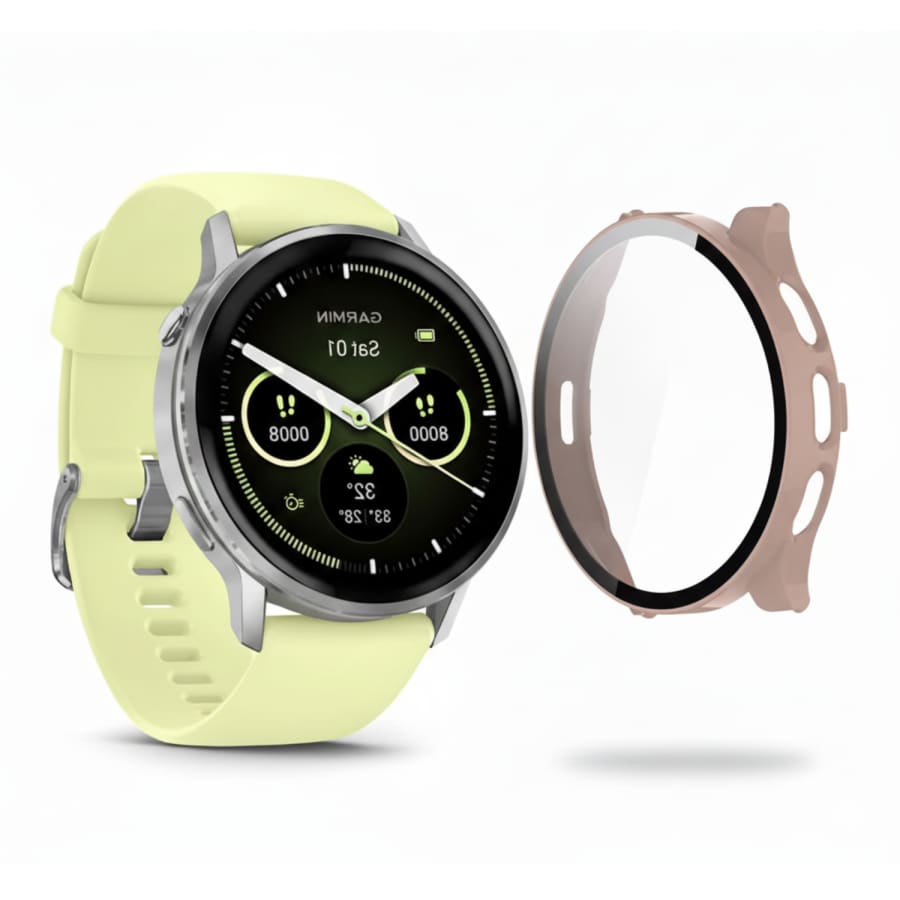 Pink Garmin Venu 4 45mm watch screen protector case providing durable protection for the smartwatch screen.