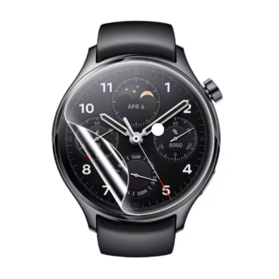 Hydrogel screen protector for Xiaomi Watch S1 Pro, pack of 6, providing durable protection for smartwatch screens.