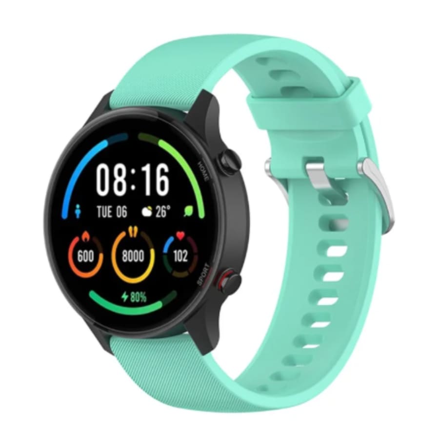 Six clear hydrogel screen protectors for Xiaomi Mi Watch Color Sports in a pack, designed to fit the watch case.