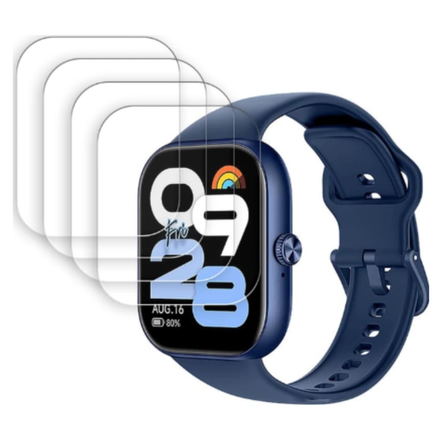 Hydrogel screen protector for Redmi Watch Move, pack of 6, protective watch case by That Watch Shop, showing the clear film on a smartwatch.