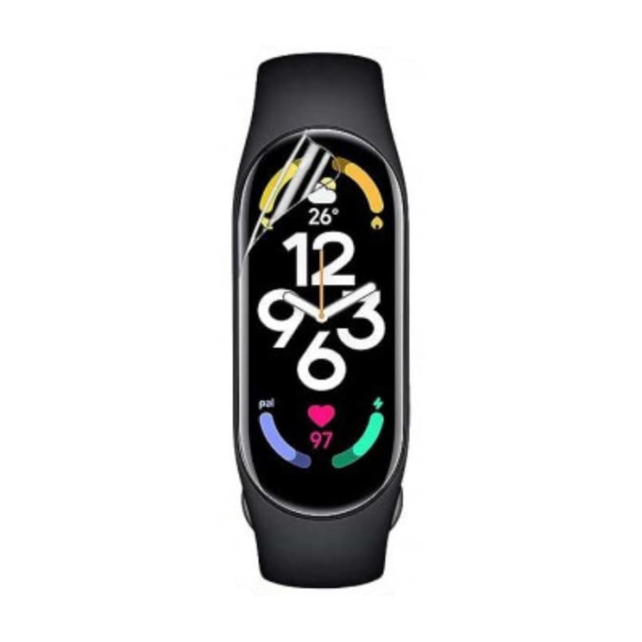 Hydrogel screen protector for Xiaomi Smart Band 7, watch case pack of 6, protective cover for fitness tracker screen.