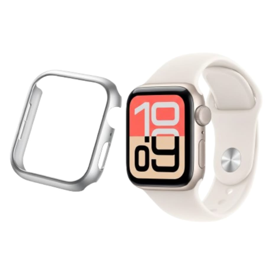 Silver protective watch screen protector for Apple SE (3rd gen) 40mm Apple Watch, designed to safeguard the display.